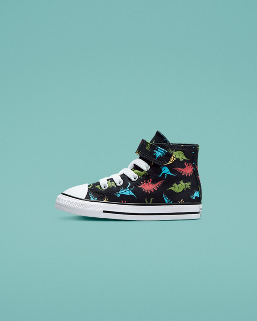 Tenisi Inalti Fete Converse Chuck Taylor All Star Easy-On Dinosaurs Negrii Rosii Albastri | RO JGUKD521